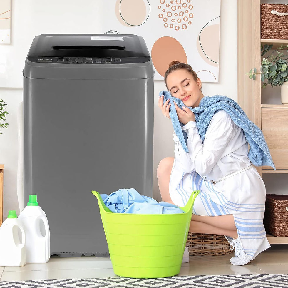 Thumbnail: Anukis Fully Automatic Portable Washing Machine, 13 lbs Capacity Compact Laundr