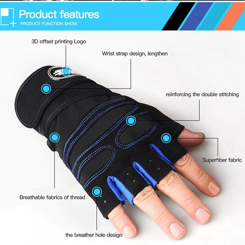 Thumbnail: Dumbbell Gloves for Men Women Weightlifting Crossfit Bodybuilding Workout Sport