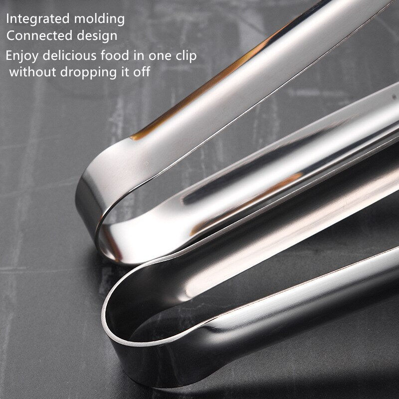 Thumbnail: Stainless Steel Grill Tongs Food Clip BBQ Steak Clip Bread Tong Cooking Utensil