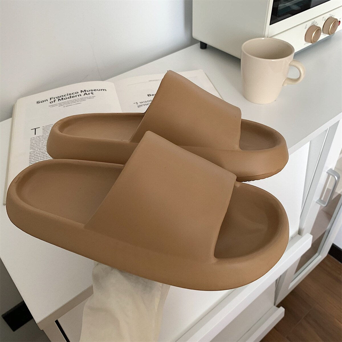 Unisex EVA Thick Bottom Anti-Slip Bathroom Slippers Unisex Home Bath Slides Sho