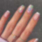 Thumbnail: 24pcs French Style False Nails Glitte Design Fake Nail Patch Mid Length Coffin 