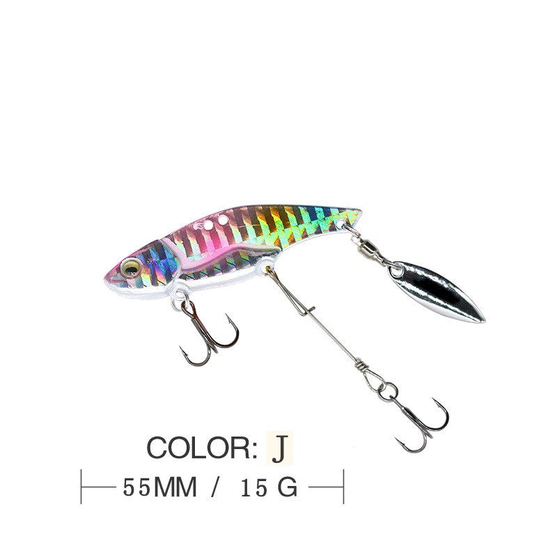 Thumbnail: Fishing Lures Wobble Rotating Metal Vib Vibration Bait Winter Fishing 13.6g 44m
