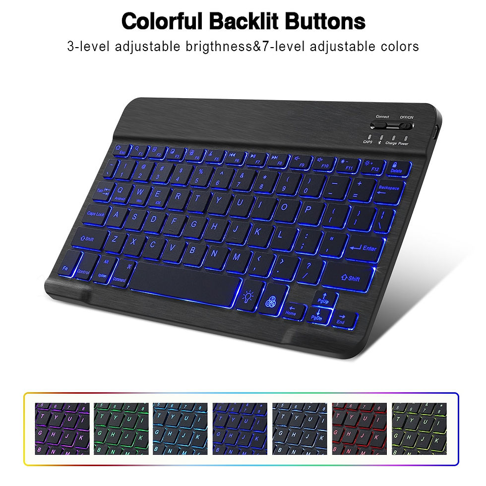 Thumbnail: Mini Keyboard and Mouse Wireless Backlit Keyboard for Tablet Rechargeable Spani