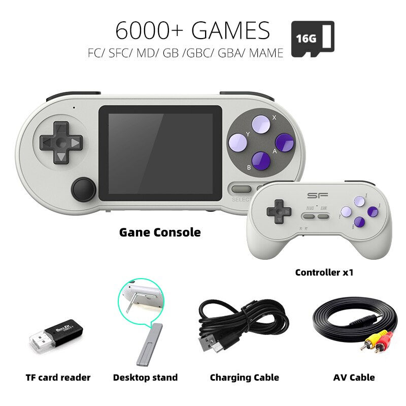 Thumbnail: DATA FROG SF2000 Portable Handheld Game Console 3 Inch IPS Retro Game Consoles 