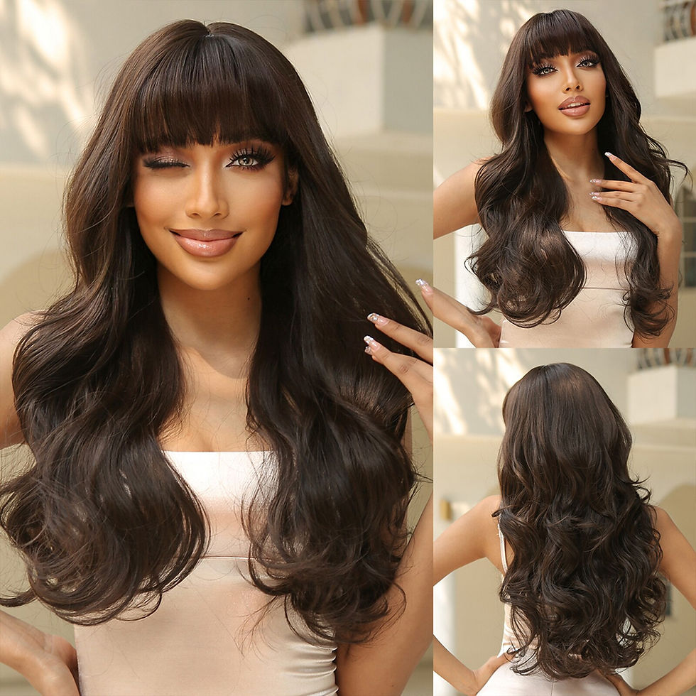 Thumbnail: Blonde White Highlight Wigs WIth Dark Roots Long Wavy Synthetic Hair Wigs for W