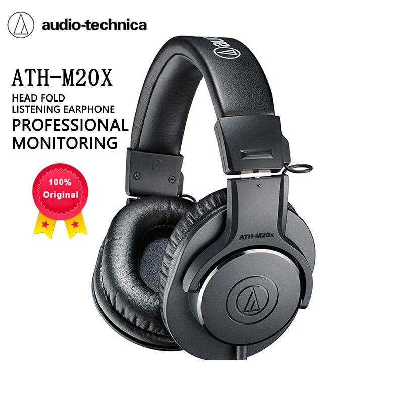 100% Original Audio Technica ATH M20X Headset Professional Monitor Noise Cancel
