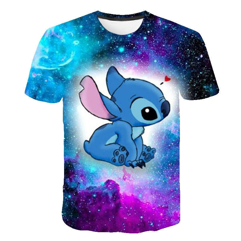 2023 Summer Boys Girls Stitch T Shirts Cartoon Baby T-shirts Short Sleeves Prin