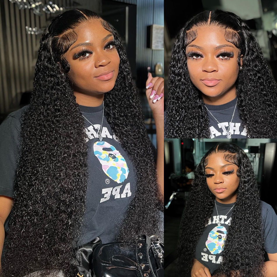 Thumbnail: 180 Density Water Wave 5x5 Lace Closure Wig For Women 360 HD Transparent Curly 