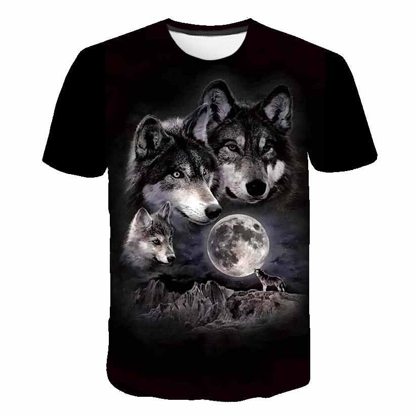 Thumbnail: Wolf T Shirt Cartoon Casual Baby Kids Boys Girls Children Short Sleeve Summer C