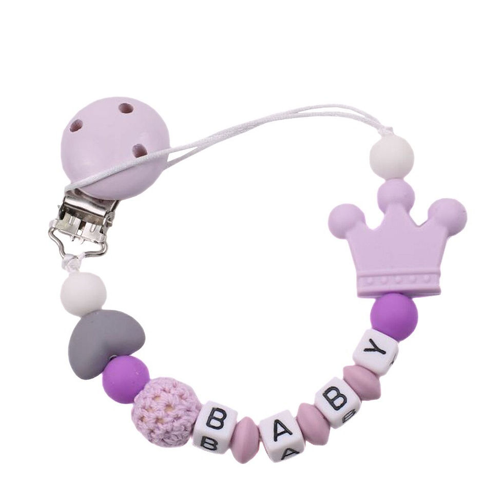 Thumbnail: Baby Pacifier Clips Handmade Silicone Pacifier Chains Toddler Teether Teething 