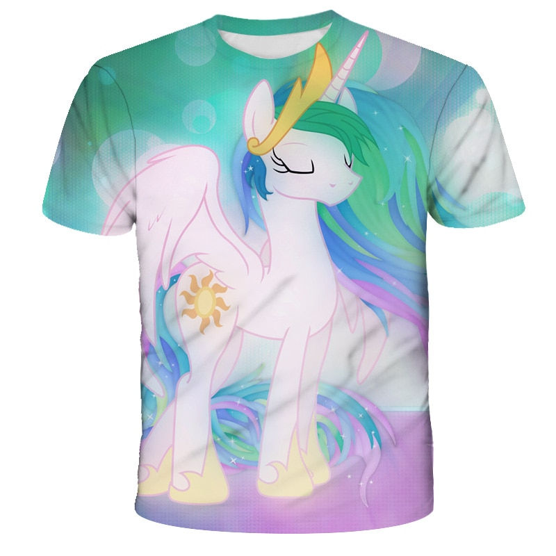 Thumbnail: Little Pony T Shirt Girls Kids Children Tops Harajuku Tshirt Short Sleeves Summ
