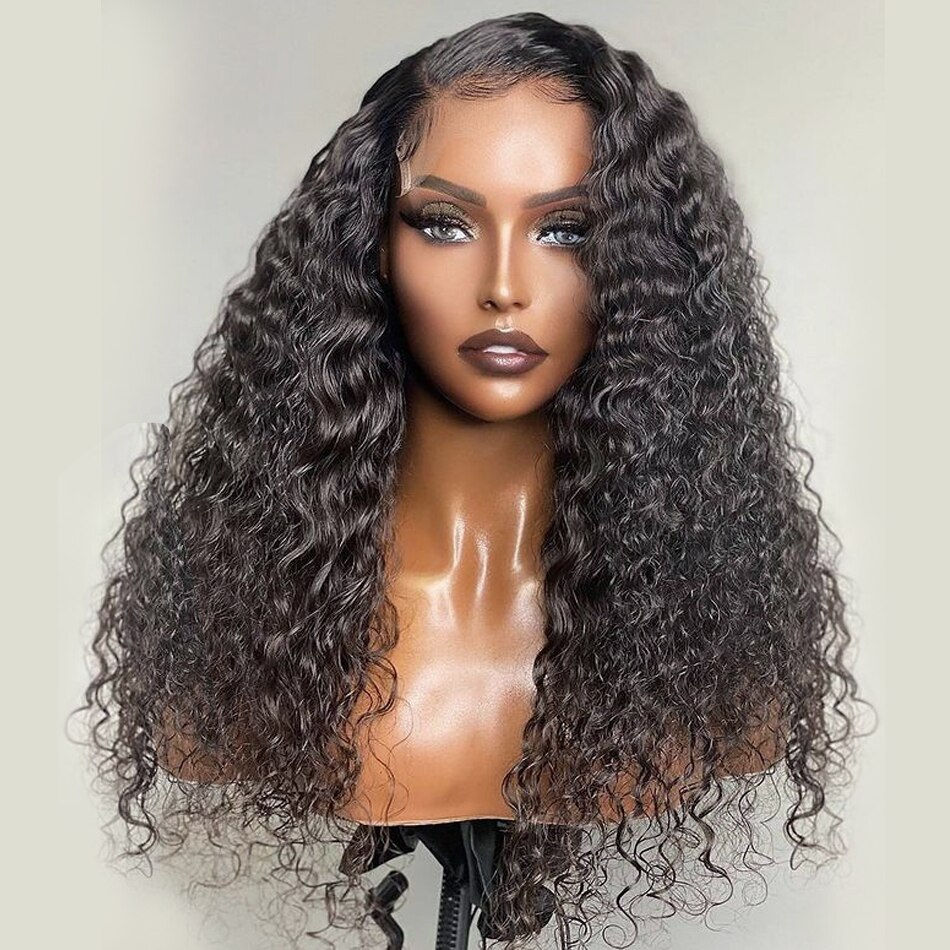 Thumbnail: Long Soft  26Inch Preplucked 180%Density Black Kinky CurlyNatural Hairline Glue