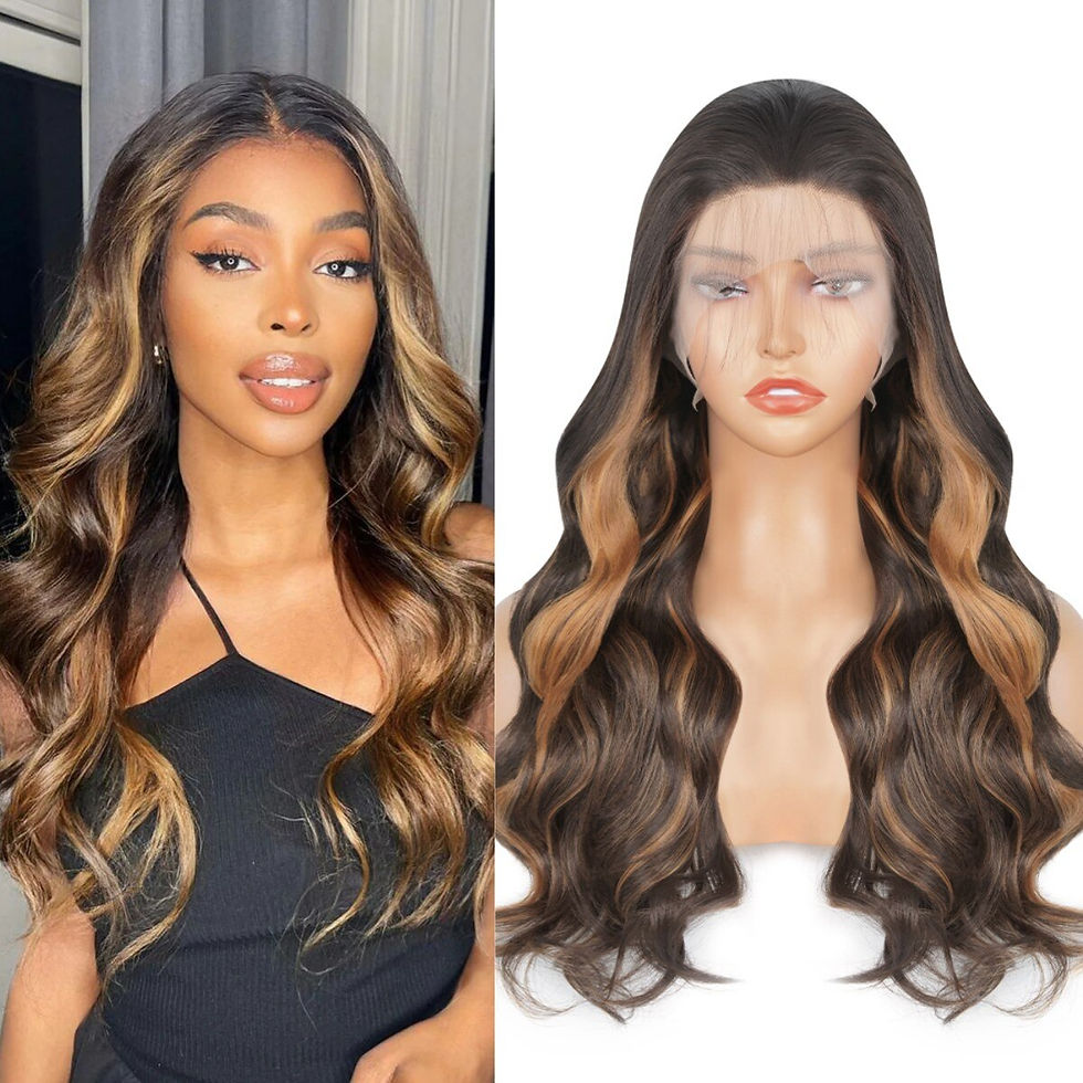 Thumbnail: Highlight Brown Wigs For Women Lace Body Wave 13X4 Lace Front Wigs Synthetic La