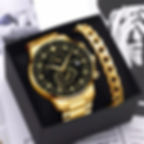 Thumbnail: Fashion Mens Stainless Steel Watches Luxury Quartz Wristwatch Calendar Luminous