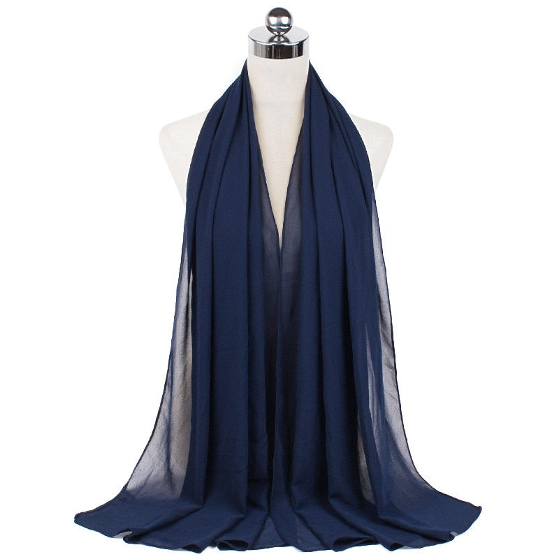 Thumbnail: New Premium Plain Chiffon Scarf Muslim Hijab Instant Shawl Soft Ball Bubble Chi