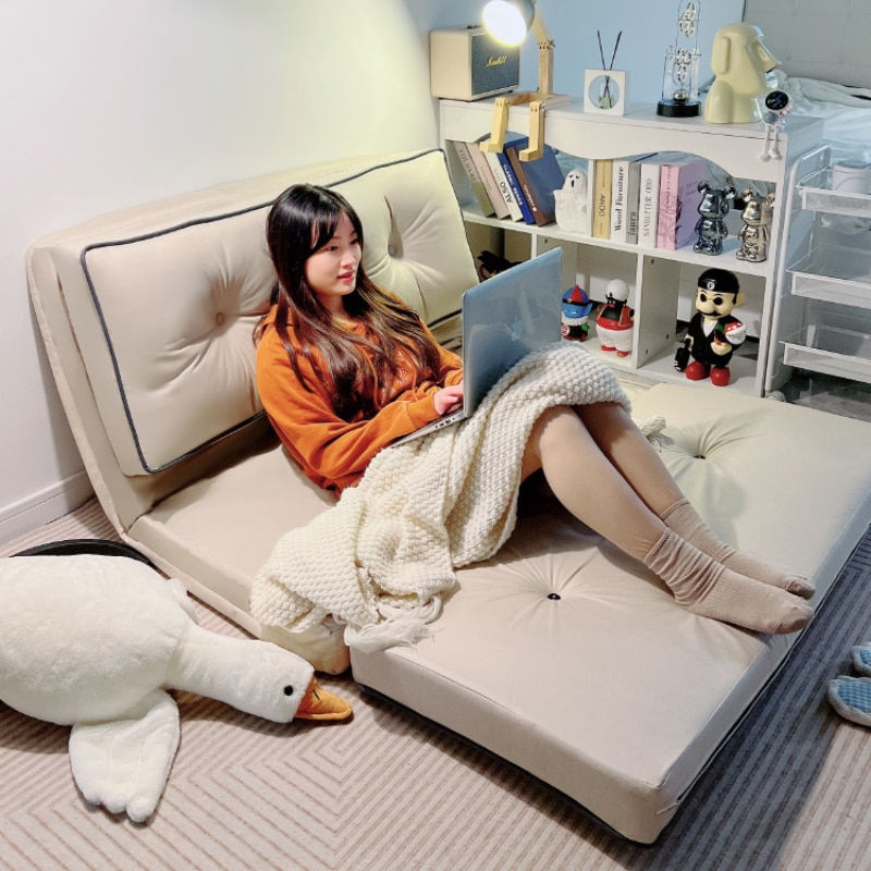 Thumbnail: Simple Small Lazy Sofa Tatami Foldable Integrated Dual-purpose Rental Room Mode
