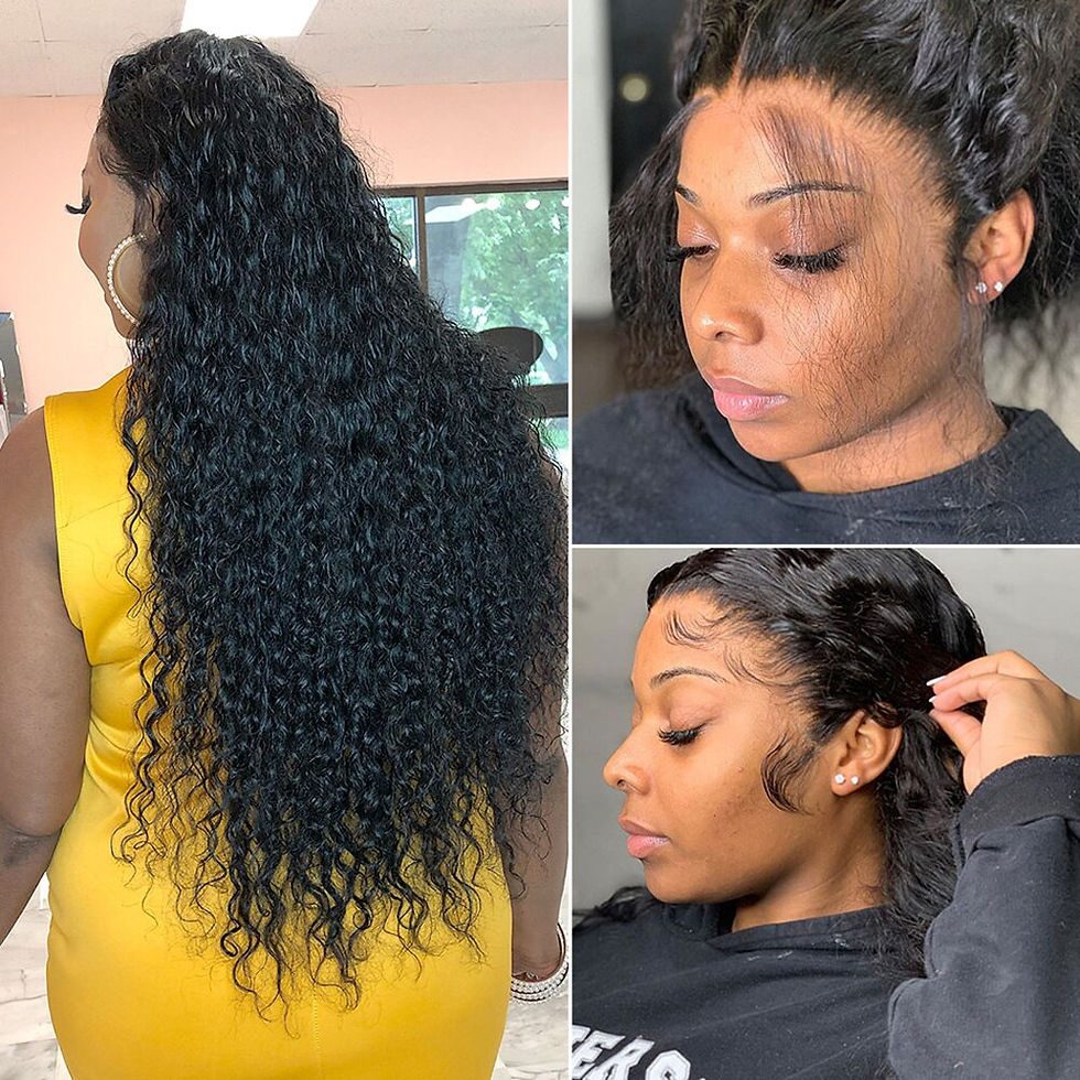 Thumbnail: 13x4 Deep Wave Frontal Wig Human Hair Brazilian Deep Curly Transparent Human Ha