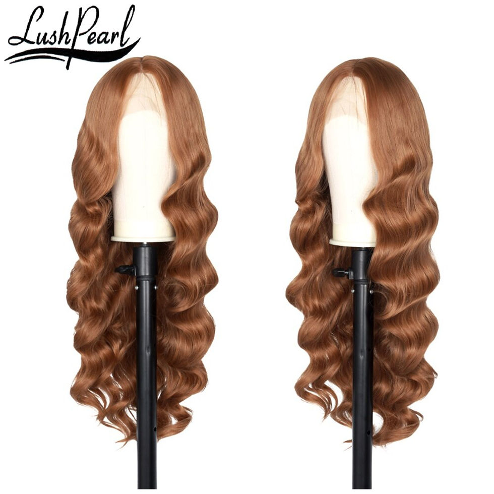 Thumbnail: Ginger Brown Wig Synthetic Lace Wigs For Women Lace T Part Glueless Pre Plucked