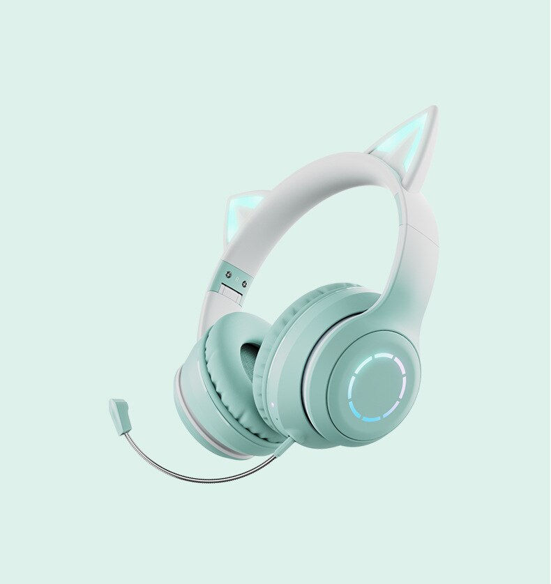 Thumbnail: New cat ear gaming headphones wireless/wired with Bluetooth 5.1 detachable micr