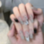 Thumbnail: 24pcs Simple Style Nail Art Colorful Lines Fake Nails In Shape Of Water Drop Pr