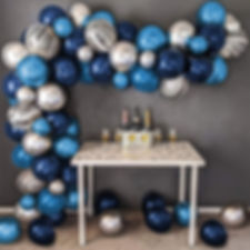 Yansion Navy Blue and Sliver Latex Metallic Pearlescent Balloon 89Pcs 5in 10in 