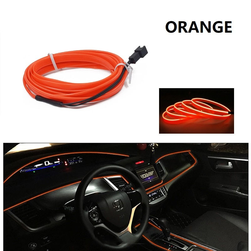 Thumbnail: 1M/3M/5M Car Interior Led Decorative Lamp EL Wiring Neon Strip For Auto DIY Fle