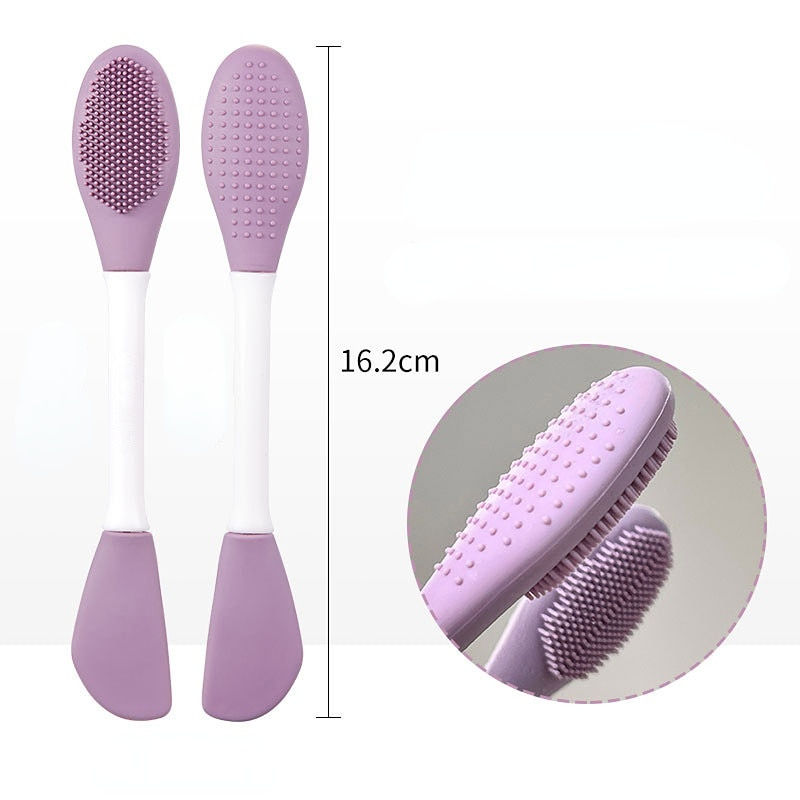 Thumbnail: Double Head Silicone Facial Mask Brush Facial Massage Cleaning Brushs DIY Mud F