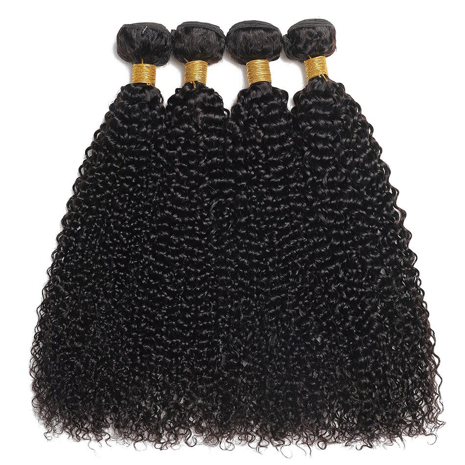 12A Malaysian Kinky Curly Bundles With Closure Virgin Human Hair Bundles With C