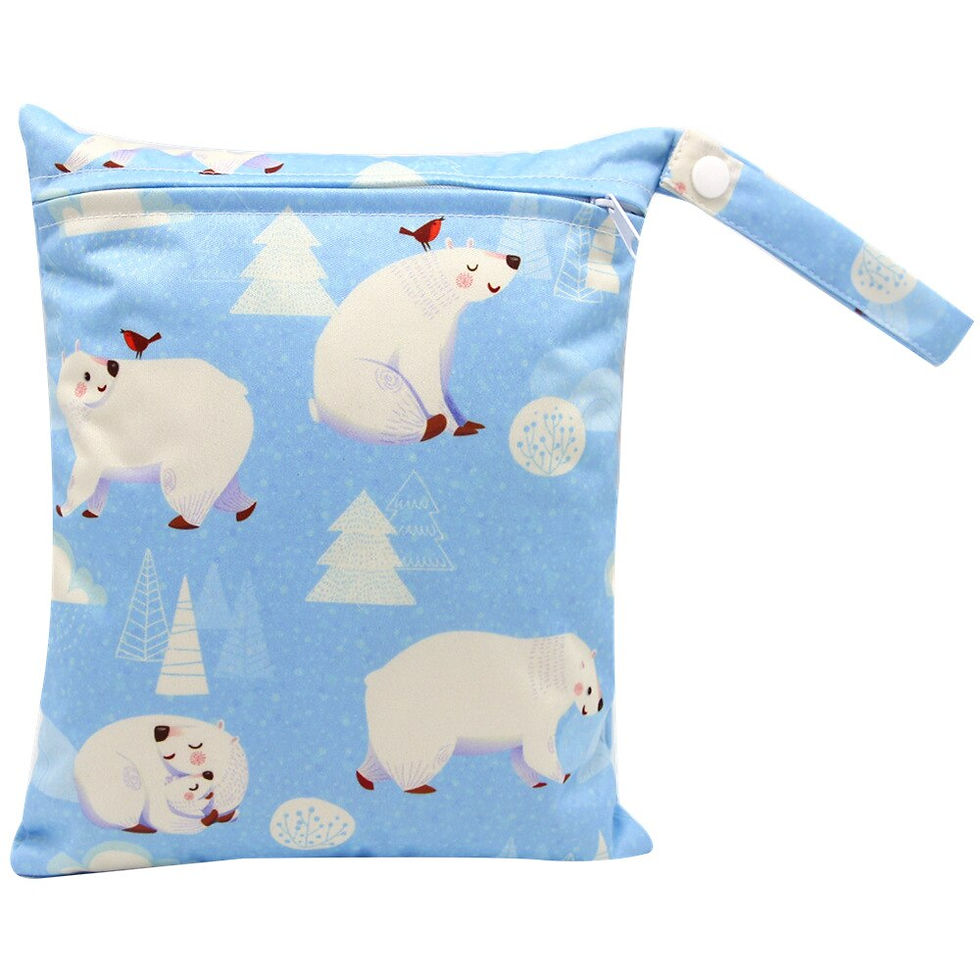 Thumbnail: 20*25cm Baby Diaper Bag Cartoon Print Wet Dry Nappy Zipper Handbag Stroller Car