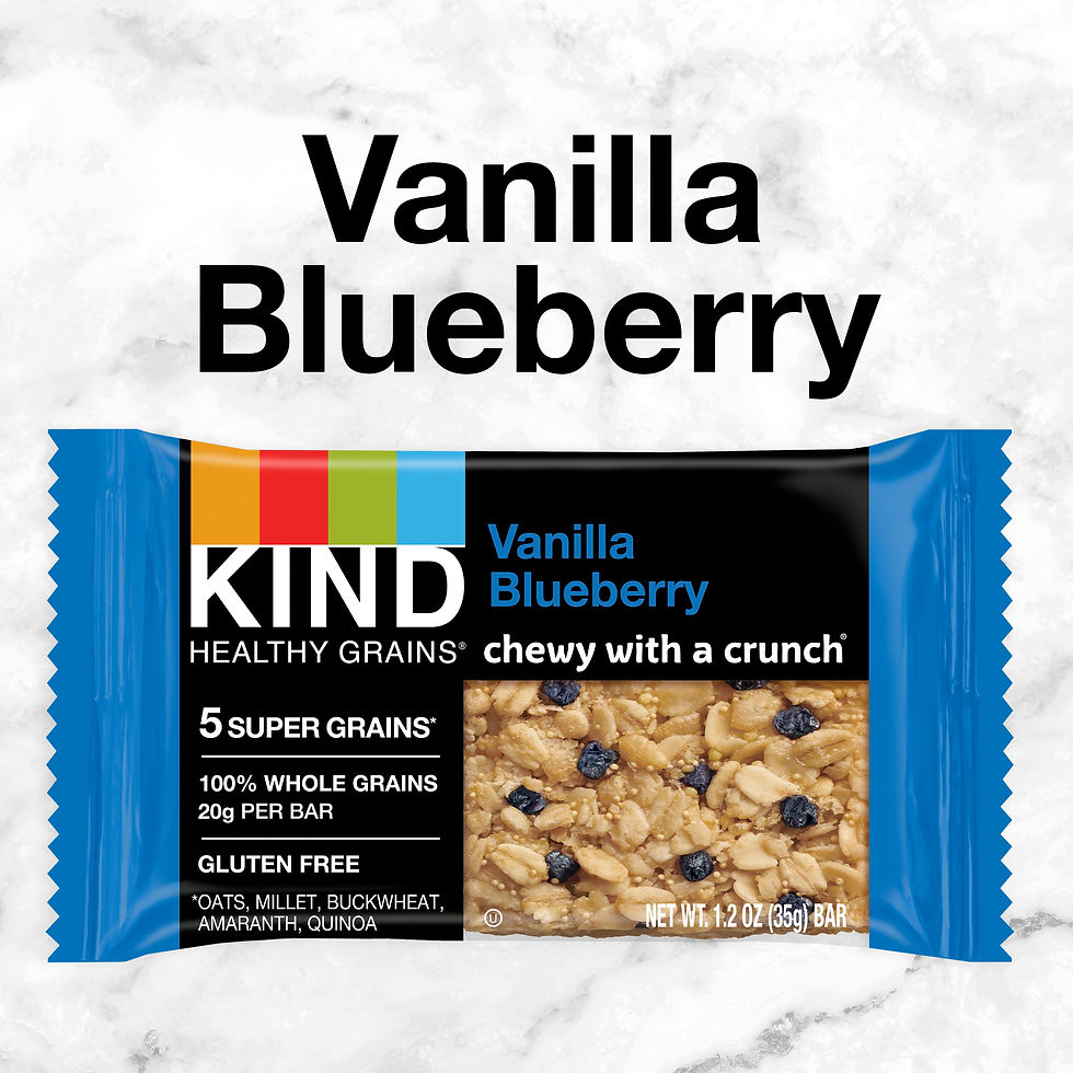 Thumbnail: KIND Bars, Vanilla Blueberry Healthy Grains Bar, Gluten free, 1.2 oz, 5 Snack B