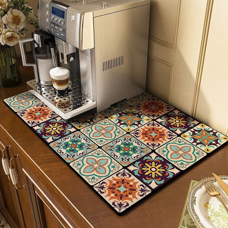 Thumbnail: Dish Drying Mat Heat Insulation Meal Mat Waterproof and Oilproof Placemat Kitch