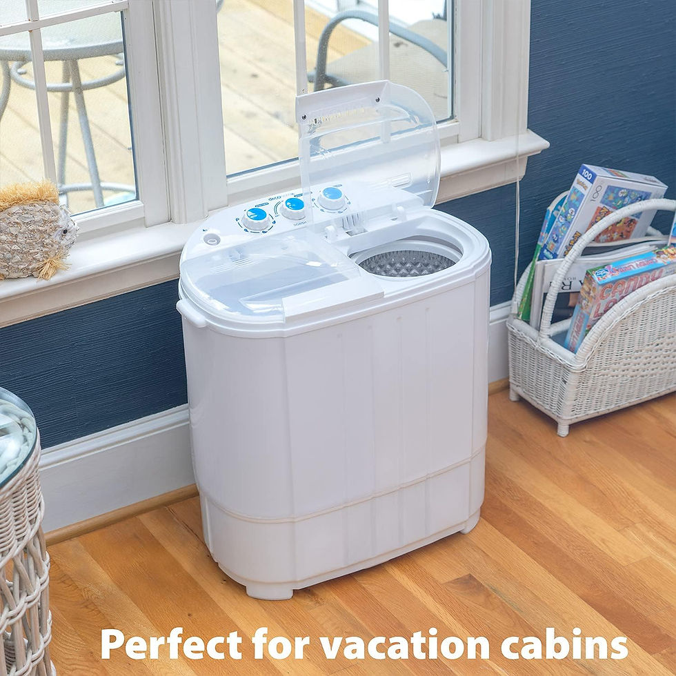 Thumbnail: Deco Home Compact Washing Machine with Twin Tub for Wash and Spin Dry, Portable