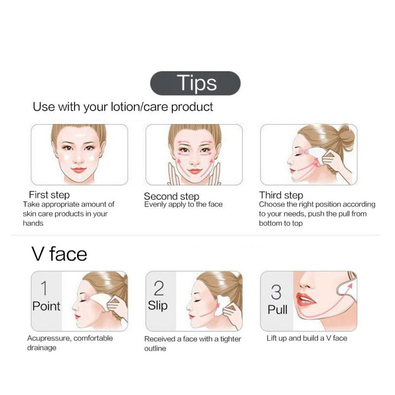 Thumbnail: Natural Stone Jade Gouache Scraper Rose Quartz Facial Gua Sha Tools Neck Massag