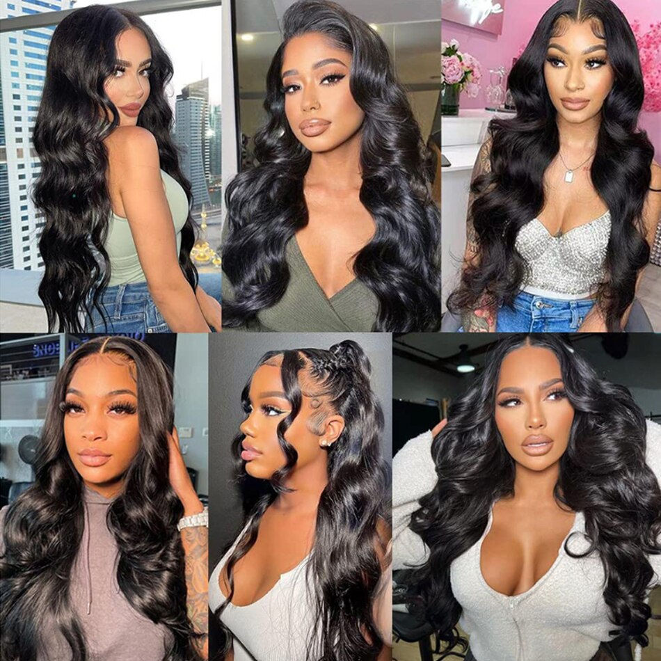 Thumbnail: Body Wave Bundles With Frontal Closure 13*4 Malaysian Virgin Human Hair Weave E
