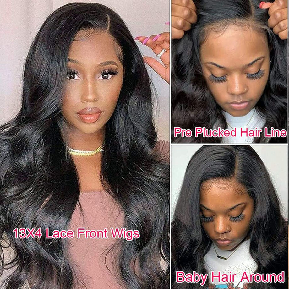 Thumbnail: Body Wave Lace Front Wig 100% Human Hair 13×4 Loose Deep Wave Full Lace Frontal