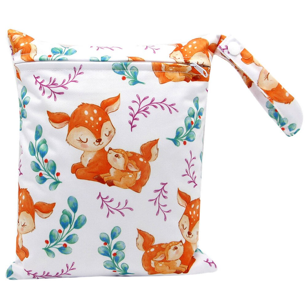 Thumbnail: 20*25cm Baby Diaper Bag Cartoon Print Wet Dry Nappy Zipper Handbag Stroller Car