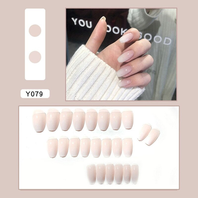 Thumbnail: 24pcs Lovely Girl Nail Art Wearable Press On Fake Nails Tips Full Finished Fals