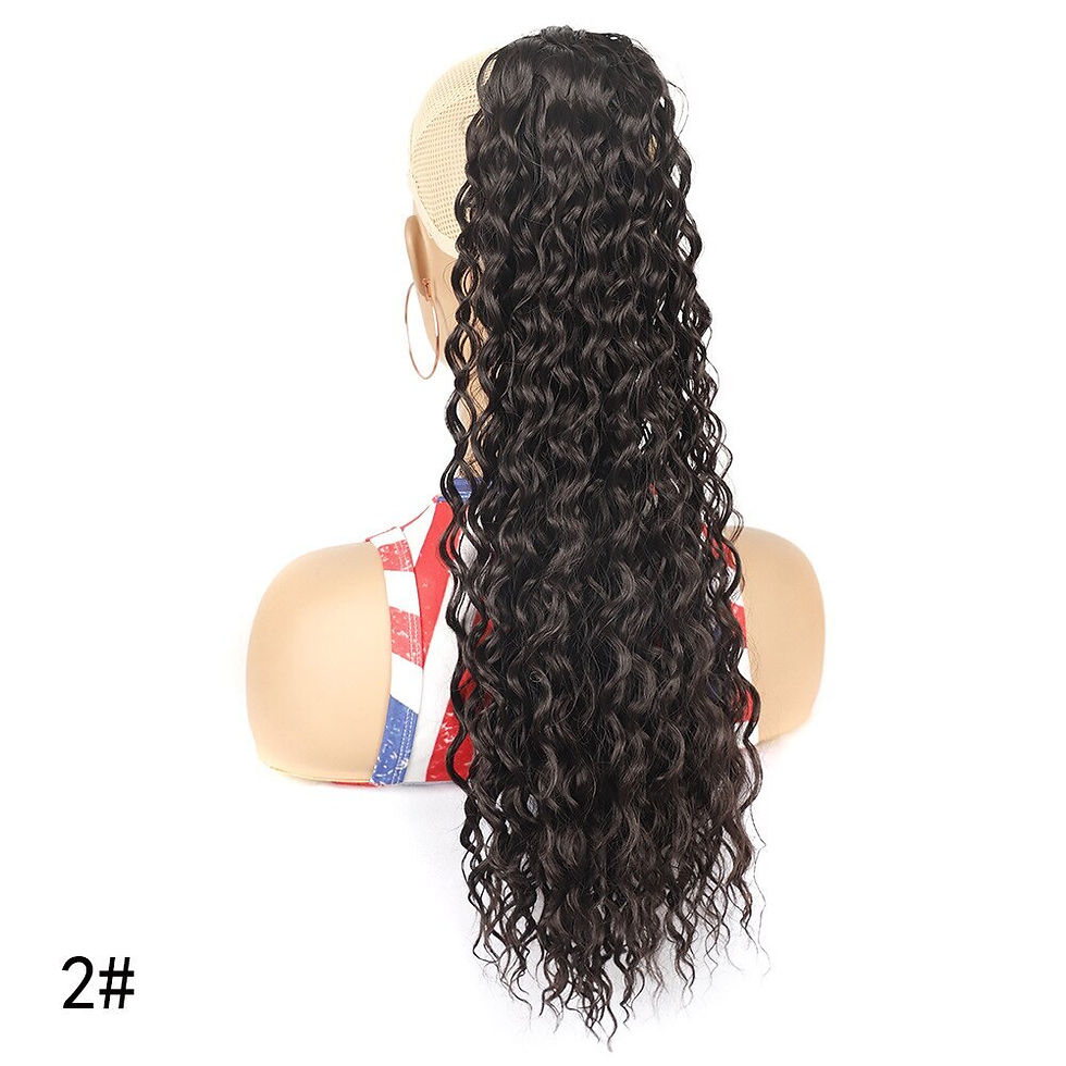 Thumbnail: 26Inch Curly Ponytail Extension For Black Women Drawstring Ponytail Hair Extens