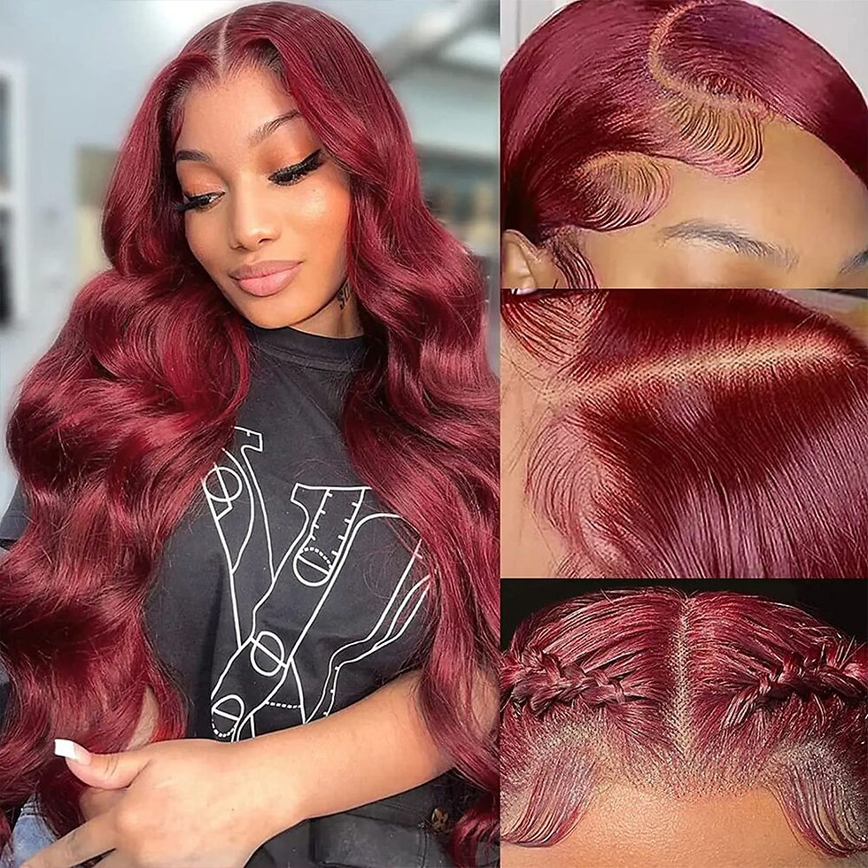 Thumbnail: Red Colored Body Wave 13x6 Hd Lace Frontal Wig Glueless 30 34 36 Inch 13x4 Burg