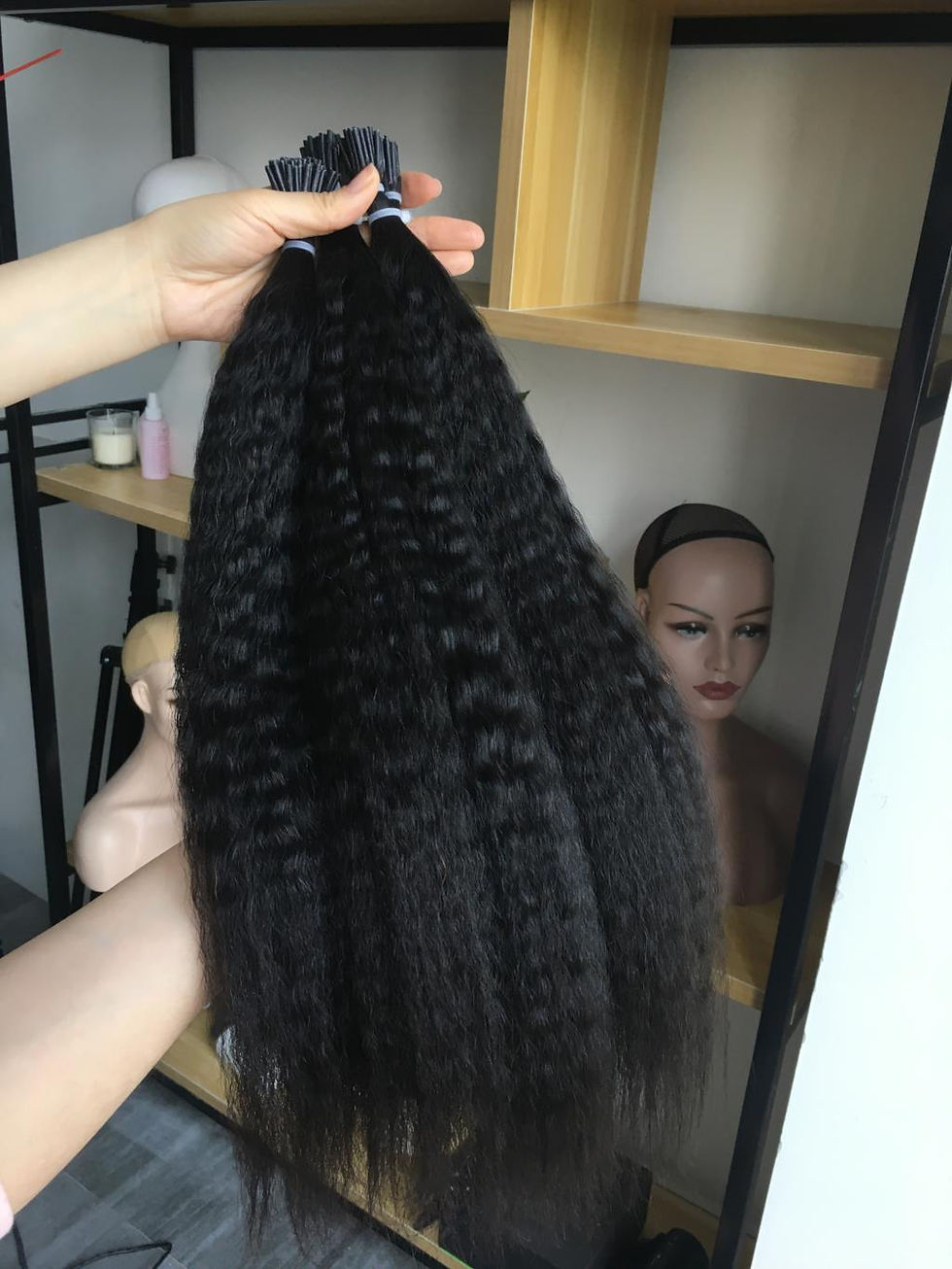 Thumbnail: Microlink Hair Extensions Itips Microlink Human Hair Kinky Straight Hair with F
