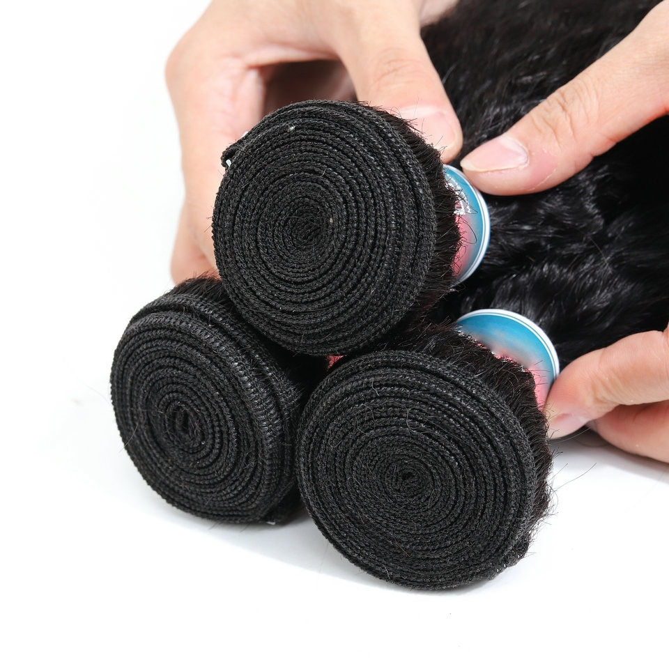 Thumbnail: Kinky Natural Hair Bundles Brazilian 8a Curly Hair Bundles 100% Remy Human Hair