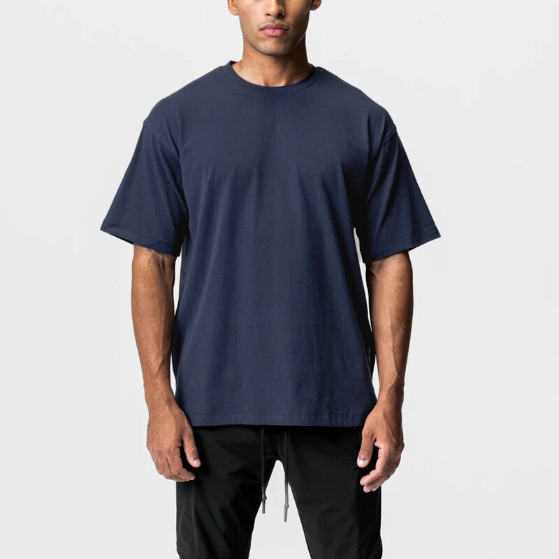 Thumbnail: Summer High Quality Cotton Big Size Running Short Sleeve Tee Top Y2K Oversize W