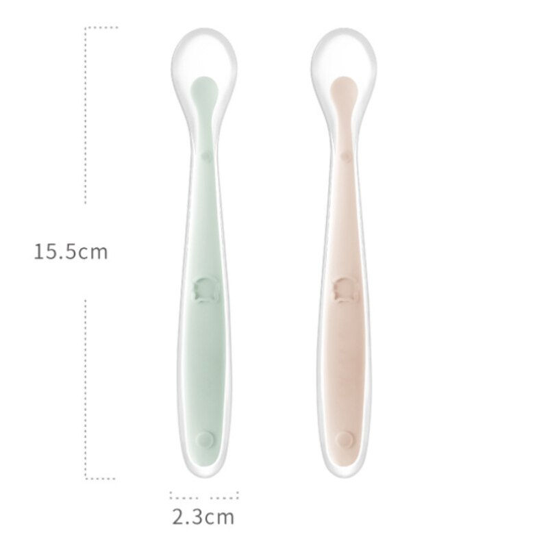 Thumbnail: Baby Soft Silicone Spoon Candy Color Infant Complementary Food Feeding Training