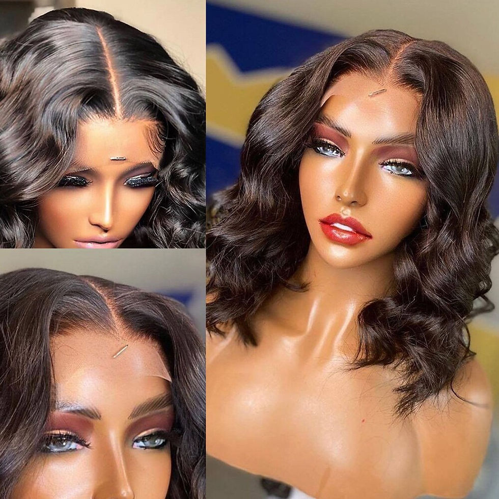 Thumbnail: Luvin Short Bob Wig 5x1 T Part Frontal Wigs Brazilian Remy Cheap Body Wave Huma