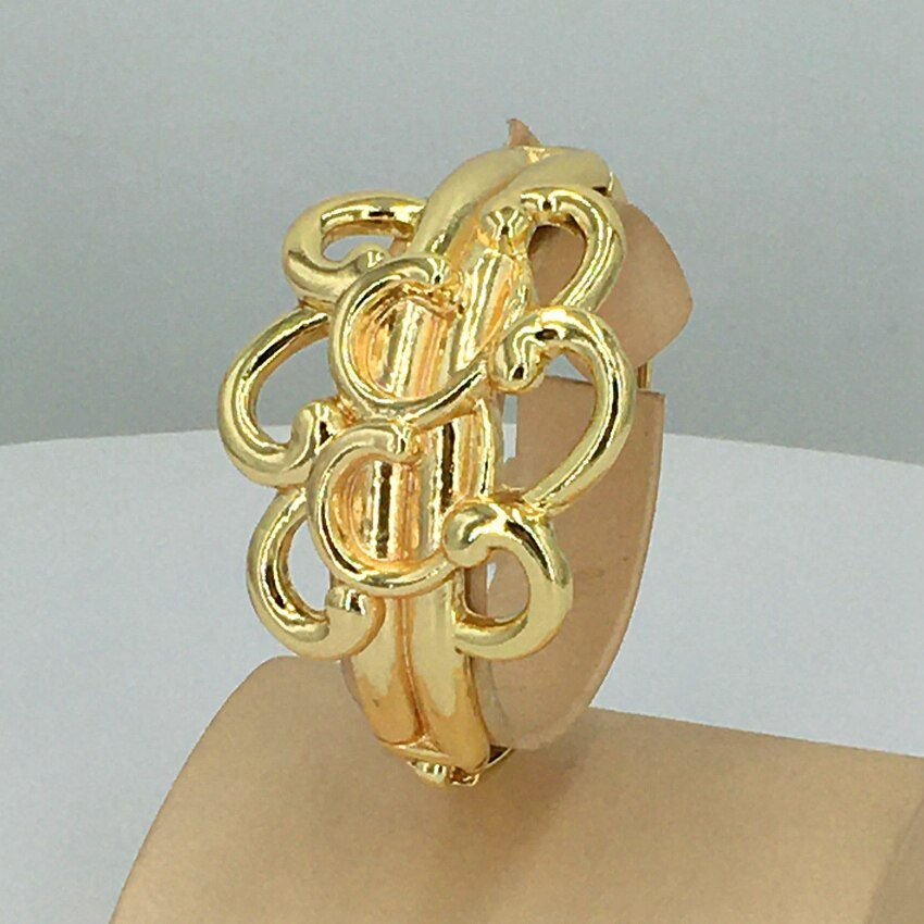 Thumbnail: Luxury Ladies Party Ring Gift Earring Bracelet Necklace 18K Gold Plated Italian