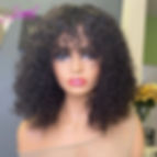 Thumbnail: Short Curly Pixie Cut Bob Human Hair Wig With Bangs Full Machine Wigs For Women