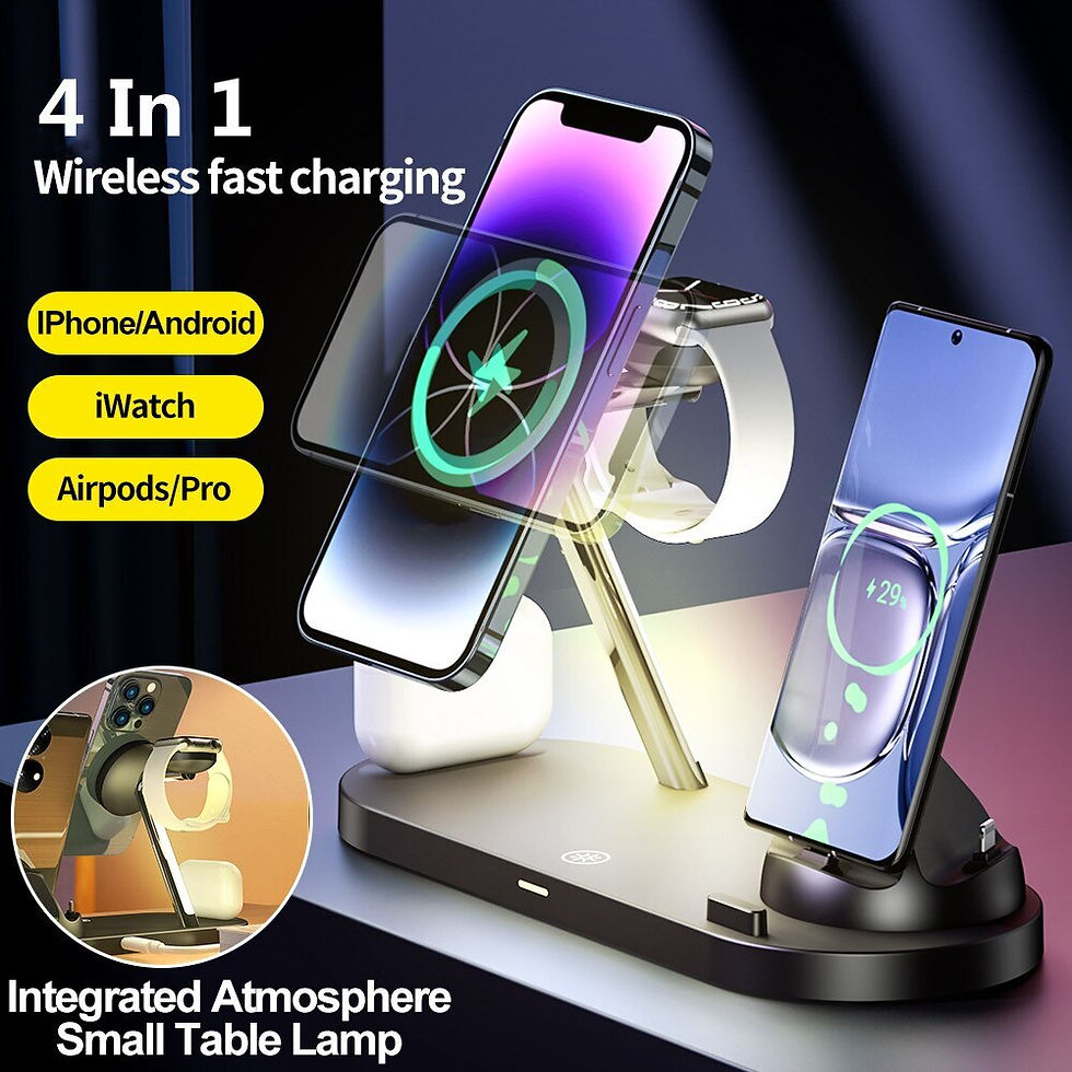 4 In 1 Magnetic Wireless Charger Stand LED Light for iPhone 14 13 12 Pro Max 11