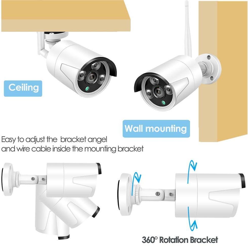 Thumbnail: Plug and 6CH Audio 3MP Wireless NVR Kit P2P Indoor Outdoor IR Night Security 10