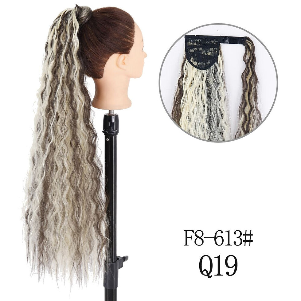 Thumbnail: 34Inches Synthetic Wavey Long Natural Hair Ponytail Extension Wrap Around Clip 