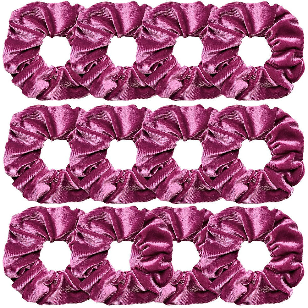 Thumbnail: 50Pcs Retro Velvet Hair Scrunchie Set Solid Color Elastic Hair Bands Headwear P
